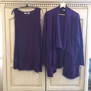 Zenergy by Chico’s Women's Purple Sweater Set Size 2 (12/14)